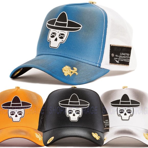 Red Monkey Sombrero Sugar Skull Limited Unisex Trucker Hat Cap RM1470 | 4 Colors - Picture 1 of 16